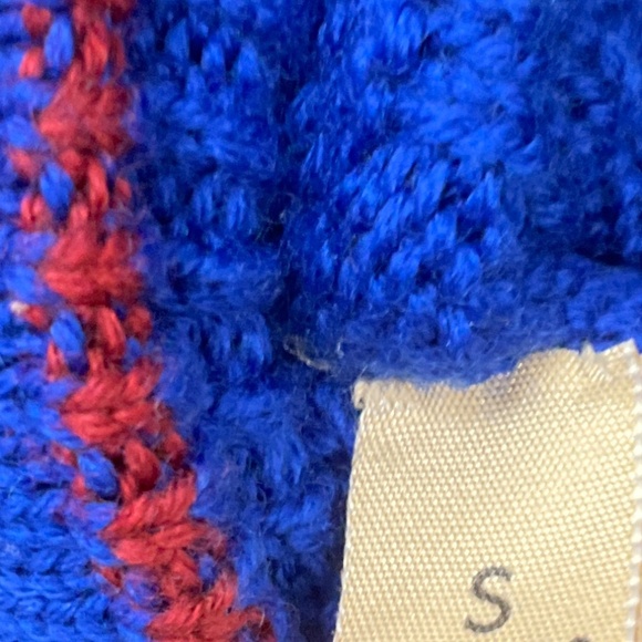 GUCCI BLUE 2022 LOGO WOOL KNIT AND LAMBSKIN LEATHER KELSO GLOVES - Picture 9 of 9